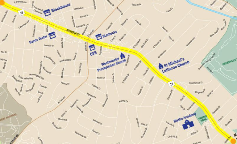 Augusta Street traffic study area